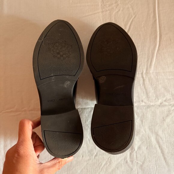 Vince Camuto Echika Black Italian Patent Leather Platform Block Heel Loafer Size - Picture 8 of 11